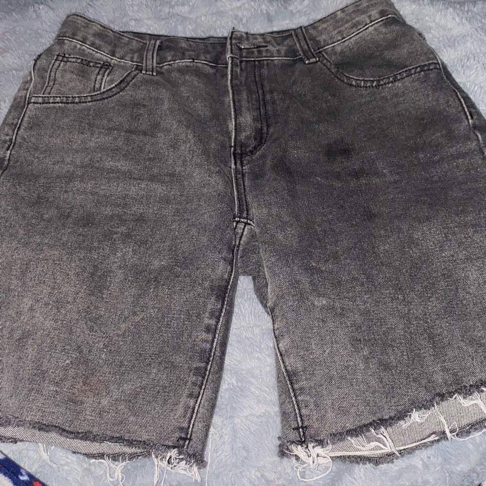 Women's Gray Denim Shorts